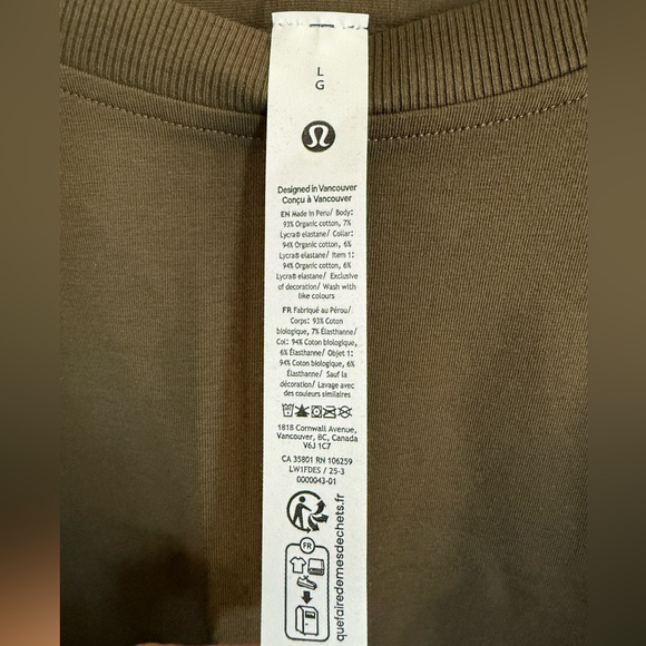 NWT Lululemon All Yours Organic Cotton Tank Top Size Large - Picture 2 of 5